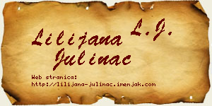 Lilijana Julinac vizit kartica